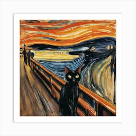 Screaming cat Art Print