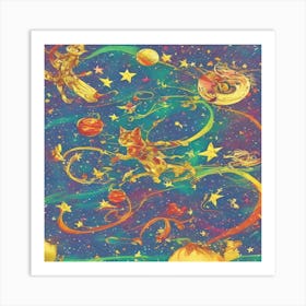 Cats In Space Art Print