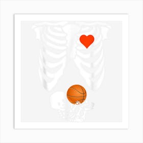 Funny Skeleton Baby Pregnant Halloween Basketball Women Art Print