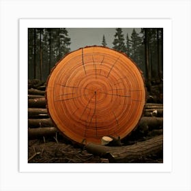 Firefly Log, Forest, Wood, Firewood, Cut, Pile, Cut Off, Tree, Ring, Ingredient, Timbering, Brown, L (1) Art Print