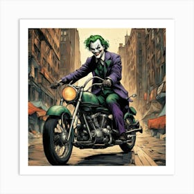 Joker On A Motorcycle 2 Art Print