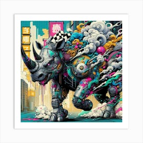 Rhino Art Print