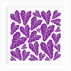 Purple Leaves Pattern Art Print