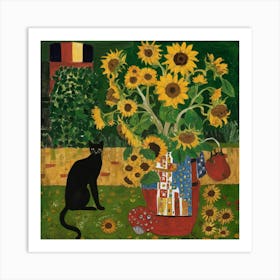 Gustav Klimt Style Farm Garden With Sunflowers And 5kbcxxshtigoz Ojiwfrrw K8jl Opvstqb 4dca2qeig Art Print