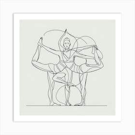 Yoga Pose, Line Art Art Print