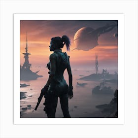 Woman In Space 4 Art Print