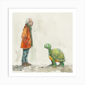 Creatai 24830 The Most Tiny Turtle And His Giant Owner Ever B 6221517c C782 4d7a 96e4 C6a76dbdd670 1 Art Print