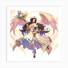 Anime Healer Descending From The Havens Art Print