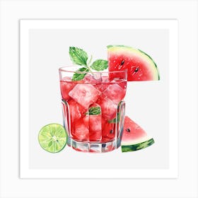 Watermelon Cocktail 11 Art Print