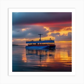 Sunset On A Boat 30 Art Print