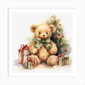 Teddy Bear With Presents 4 Art Print