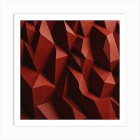 Abstract Red Triangles Art Print