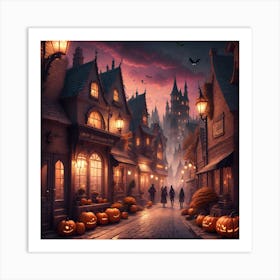 Halloween Street 1 Art Print