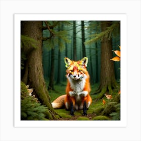 Fox In The Forest 9 Art Print