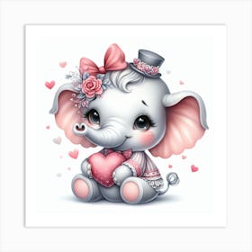 Baby Elephant Art Print