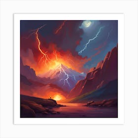 Lightning In The Sky Art Print