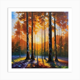 Sunset In The Forest 49 Art Print