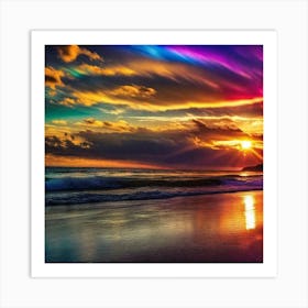 Sunset On The Beach 185 Art Print