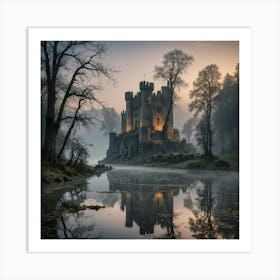 Castle By A Lake Art Print