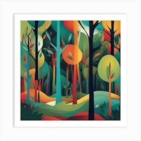 Colorful Forest 5 Art Print