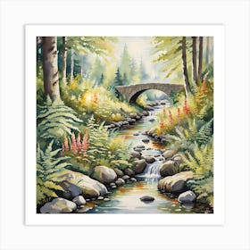 the bridge in the birchwood Art Print