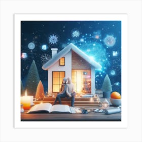 House In The Snow Art Print