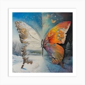 Butterfly In The Snow 1 Art Print