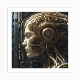 Woman With A Robot Head 7 Art Print