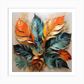 Abstraction with tropical leaf 1 Art Print