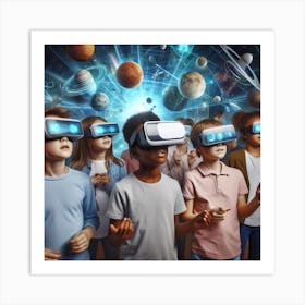 Children In Vr Glasses Art Print