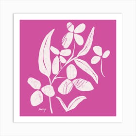 Abstract Floral Pink Square Art Print