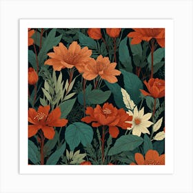 Floral Seamless Pattern Art Print