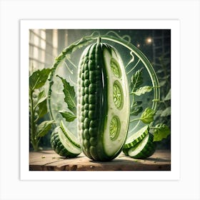 Cucumber In A Garden Art Print