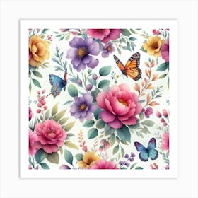 Floral Wallpaper 2 Art Print