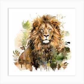 Lion In The Jungle 4 Art Print