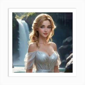 Beautiful Girl In A White Dress 2 Art Print