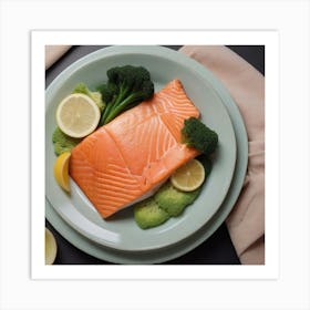 Salmon On A Plate Art Print