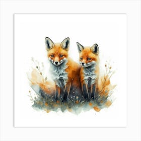 Foxes 2 Art Print