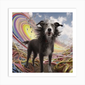 Dog In A Rainbow Art Print