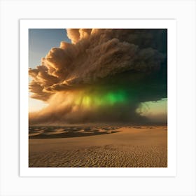 Stock Photography A Sandstorm With A Green Flash At Sunset 0(1) Art Print