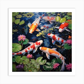 Koi Pond Art Print