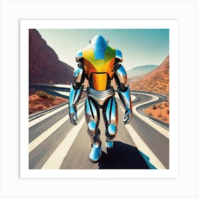 Robot On The Road 1 Art Print