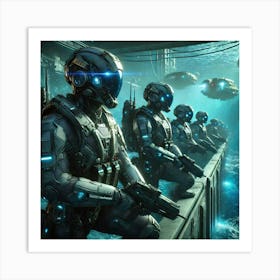 A High Tech Sci Fi Scene Depicting The Tidal Watch Art Print