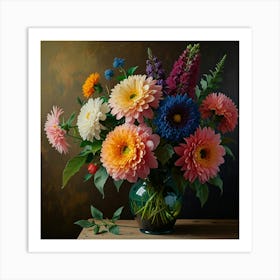 Dahlias Art Print