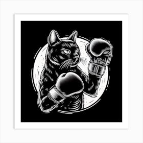 Boxing cat Art Print
