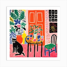 Cat At The Table 12 Art Print