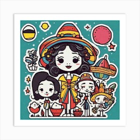 Colombian Festivities Sticker 2d Cute Fantasy Dreamy Vector Illustration 2d Flat Centered By (5) Art Print