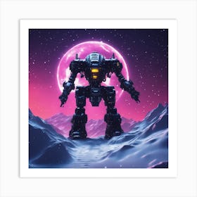 Robot In The Snow Art Print