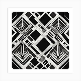 Black And White Deco Art Print