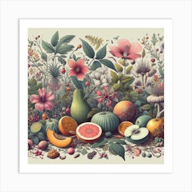 Fruit And Flowers 1 Art Print